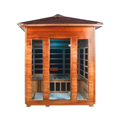 Red Cedar Far Infrared ห้องซาวน่าแห้งกลางแจ้งแผงคาร์บอน 4 คน Size