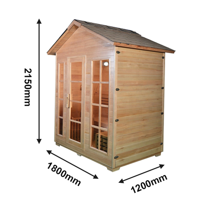 Red Cedar Hemlock ห้องซาวน่าอบไอน้ำไม้เนื้อแข็งกลางแจ้งหนึ่งคน