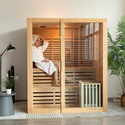 Red Cedar Wooden Steam Room ชุดซาวน่าในร่มสำหรับ 3 ท่าน