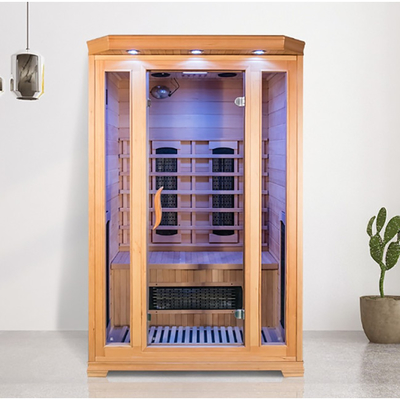 Custom Home Hemlock 2 คนห้องซาวน่าอินฟราเรดพร้อม Oxygen Ionizer