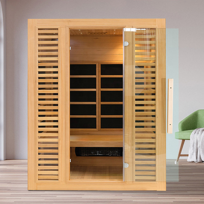 3 คนในร่ม Hemlock Wood Far Infrared ห้องซาวน่าแห้งพร้อม Oxygen Ionizer