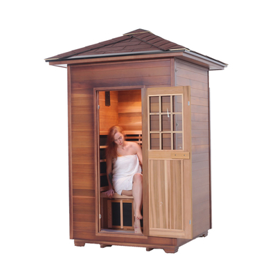 Red Cedar Hemlock Corner ไม้กลางแจ้งอินฟราเรดซาวน่าแห้งสำหรับ 2 ท่าน