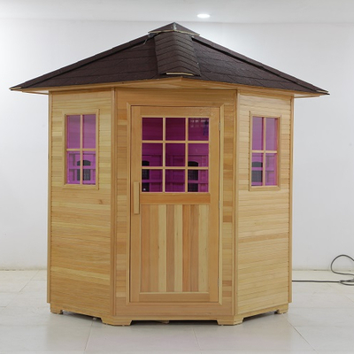 Canadian Hemlock / Red Cedar Material ซาวน่าอินฟราเรด EMF ต่ำความจุ 100 - 178 กก