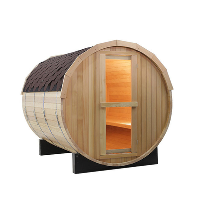 2 คน Hemlock Wet Dry Whisky Barrel ซาวน่าพร้อมห้องอบไอน้ำแบบหน้าต่าง