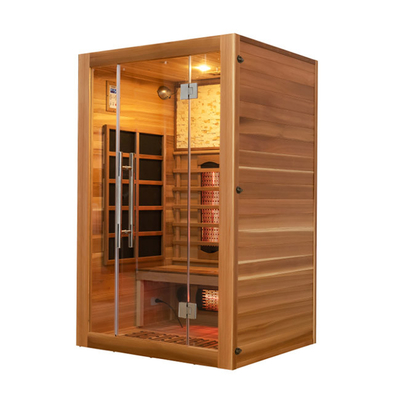 1750W ห้องซาวน่าไม้เนื้อแข็งอินฟราเรด 2 คนขนาด