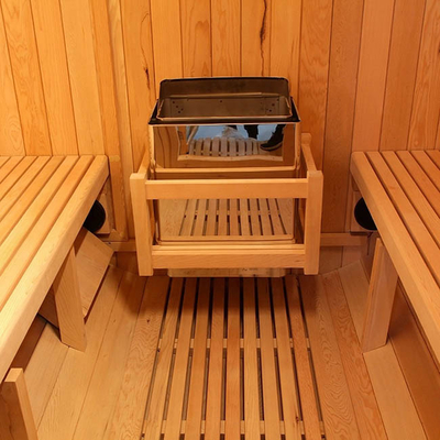 อุ่นถังไม้แข็งอย่างรวดเร็วห้องซาวน่ากลางแจ้ง 6 - 8 คน 6000W