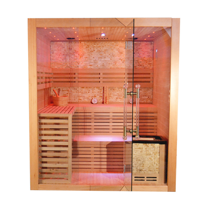 Hemlock Wood Home Sauna ห้องอบไอน้ำ 4 - 5 ท่านพร้อมเครื่องทำความร้อนเตา 6kw