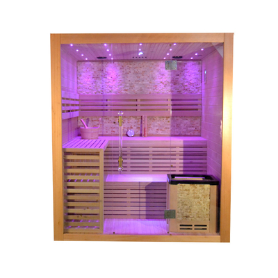 Hemlock Wood Home Sauna ห้องอบไอน้ำ 4 - 5 ท่านพร้อมเครื่องทำความร้อนเตา 6kw
