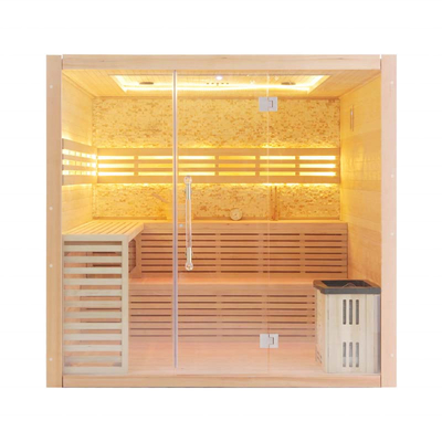 Hemlock Wood Home Sauna ห้องอบไอน้ำ 4 - 5 ท่านพร้อมเครื่องทำความร้อนเตา 6kw