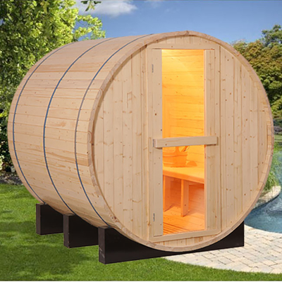 4.5kw Family 4 - 6 Person Wood Barrel ห้องซาวน่ากลางแจ้ง