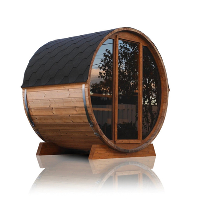 ห้องซาวน่ากลางแจ้ง Red Cedar Dark Glass สำหรับ 6 ท่าน
