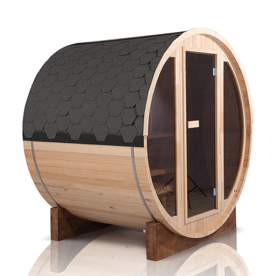 ห้องซาวน่ากลางแจ้ง Red Cedar Dark Glass สำหรับ 6 ท่าน