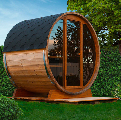 ห้องซาวน่ากลางแจ้ง Red Cedar Dark Glass สำหรับ 6 ท่าน