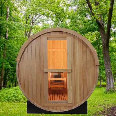 ไม้ทึบ Hemlock 4 คนกลางแจ้ง Steam Barrel Sauna Traditional