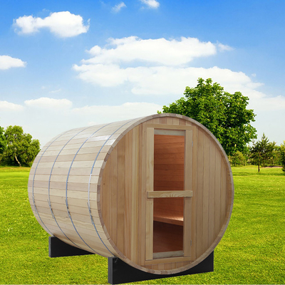ไม้ทึบ Hemlock 4 คนกลางแจ้ง Steam Barrel Sauna Traditional