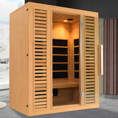 3 คนในร่ม Hemlock Wood Far Infrared ห้องซาวน่าแห้งพร้อม Oxygen Ionizer