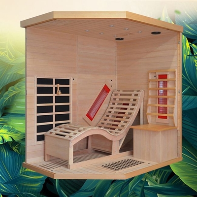 Hemlock 1 คนใช้ในบ้านนอนลงซาวน่าอินฟราเรดแบบตั้งโต๊ะพร้อมความร้อนที่สมบูรณ์