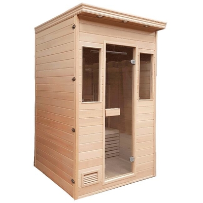 ห้องซาวน่าอบไอน้ำไม้เนื้อแข็งพร้อมเตา 6KW หลายขนาดให้เลือก