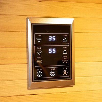 Full Spectrum และ Carbon Panel Heater สำหรับ 2 คน ห้องซาวน่าไม้ในร่ม