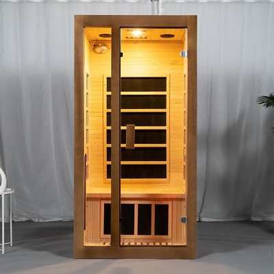 Hemlock Wood Indoor Home Full Spectrum Sauna 2 คนขนาด OEM ที่ยอมรับได้