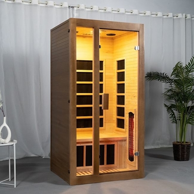 Hemlock Wood Indoor Home Full Spectrum Sauna 2 คนขนาด OEM ที่ยอมรับได้