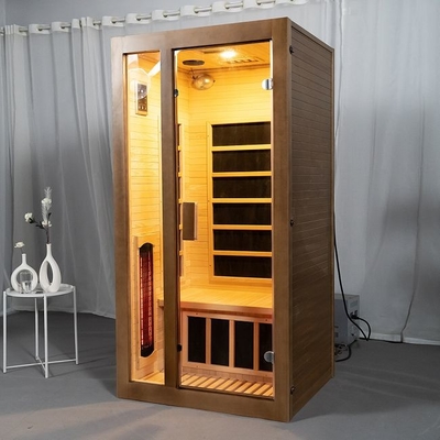 Hemlock Wood Indoor Home Full Spectrum Sauna 2 คนขนาด OEM ที่ยอมรับได้