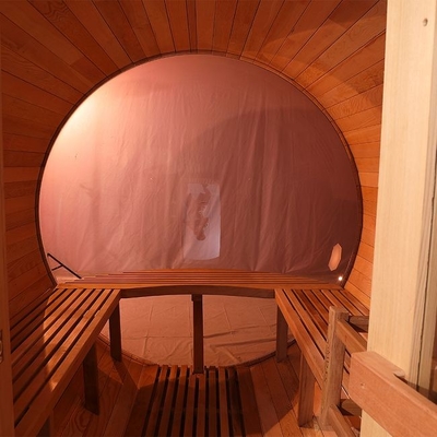 ห้องซาวน่า Cedar Barrel ความจุขนาดใหญ่กลางแจ้งพร้อมเครื่องทำความร้อนไฟฟ้า