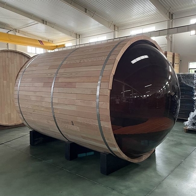 ห้องซาวน่า Cedar Barrel ความจุขนาดใหญ่กลางแจ้งพร้อมเครื่องทำความร้อนไฟฟ้า