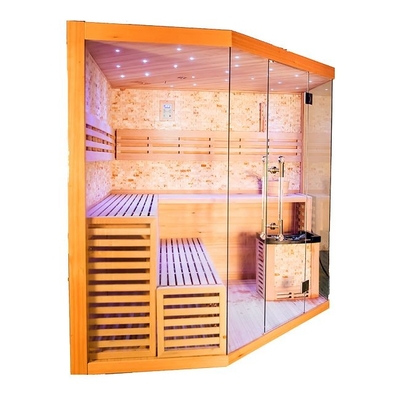 เครื่องทำความร้อนเตา 6000W ใช้ในร่มห้องอบไอน้ำไม้ซีดาร์แดงสำหรับ 6 ท่าน