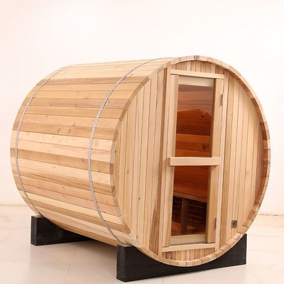 ไม้เนื้อแข็งแบบดั้งเดิมเครื่องทำความร้อน Barrel ซาวน่าอบไอน้ำกลางแจ้ง 8 คน