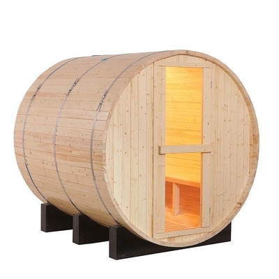 Hemlock Wood Home Commercial Outdoor Tradtional Steam Barrel Sauna สำหรับ 6 ท่าน