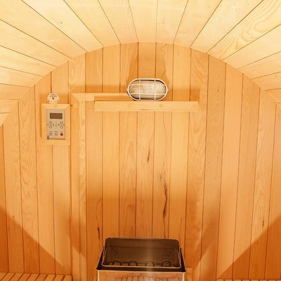 Hemlock Wood Home Commercial Outdoor Tradtional Steam Barrel Sauna สำหรับ 6 ท่าน