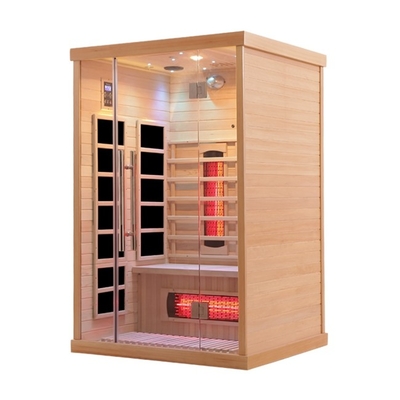 1750W Red Cedar 2 คนไฟ LED ซาวน่าอินฟราเรดพร้อมสีไม้