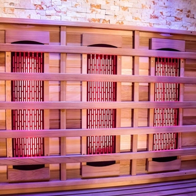 ห้องซาวน่าไม้ 4 คนหรูหรา Hemlock Red Cedar Wood ซาวน่าอินฟาเรดในร่ม