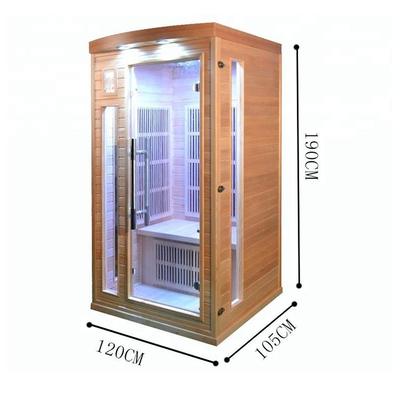 1750W ไม้หรูหราอินฟราเรดแห้งห้องซาวน่าในร่มสำหรับ 2 ท่าน