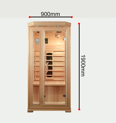 สี่เหลี่ยม Hemlock Home Sauna Room กระจกนิรภัย 8 มม. รับประกัน 1 ปี