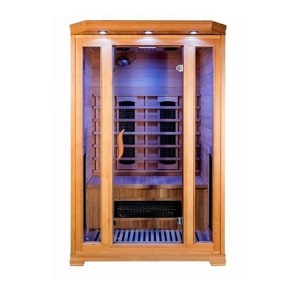 Canadian Hemlock 2 Person 1750W Home Sauna Room พร้อมระบบความปลอดภัย