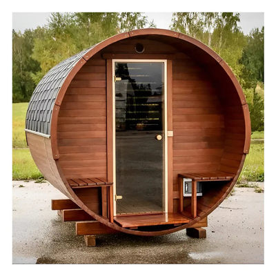 ไม้กลางแจ้งแคนาดา เซดร์แดง บาร์เรลควาย Sauna กับเตาอบร้อน