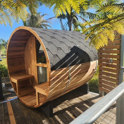 ราคาต่ําสุด Sauna กลางแจ้ง Steam Cedar Wood Barrel ซาวน่า