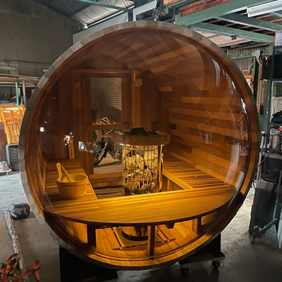 ราคาต่ําสุด Sauna กลางแจ้ง Steam Cedar Wood Barrel ซาวน่า