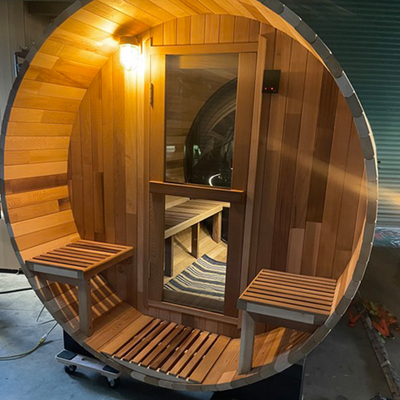 ราคาต่ําสุด Sauna กลางแจ้ง Steam Cedar Wood Barrel ซาวน่า