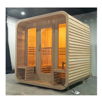 ซีดาร์ Custom Outdoor Dry Sauna สําหรับ 5-6 คน 220 วอลต์ หัวหินไม้ 8 มม.