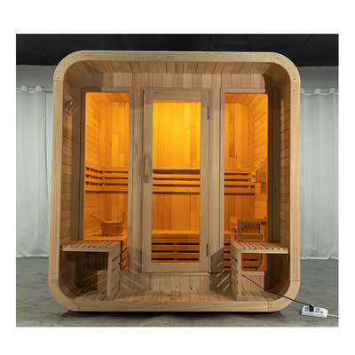 ซีดาร์ Custom Outdoor Dry Sauna สําหรับ 5-6 คน 220 วอลต์ หัวหินไม้ 8 มม.