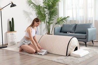 3 โซนความร้อน Low EMF ซาวน่าอินฟราเรดโดม Health Care 1300W Fir Dome Sauna