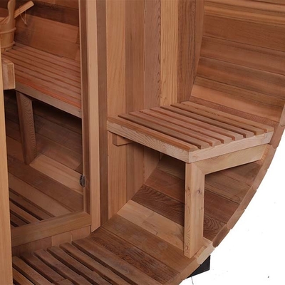 Red Cedar Wood Fired Barrel ห้องซาวน่า Barrel Shaped 2 - 4 Person