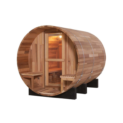 Family Healthcare 4 Person Barrel Sauna ห้องซาวน่าไม้ซีดาร์กลางแจ้ง