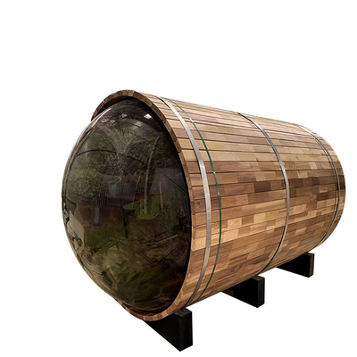 Red Cedar Wood Barrel Sauna 180x240CM ซาวน่ากลางแจ้งพร้อม Panonamic
