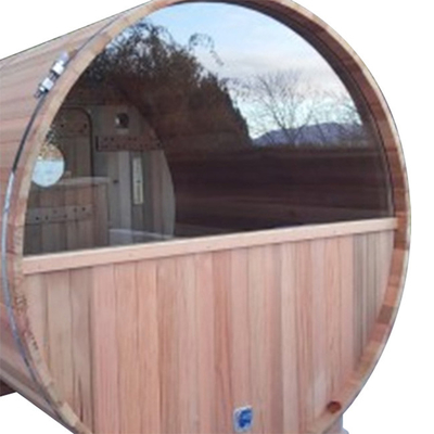 RoHS 8 คนรอบซาวน่ากลางแจ้ง Red Cedar Barrel ซาวน่าเตาไม้
