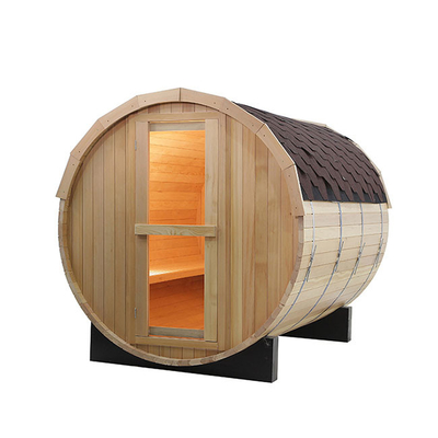 2 คน Hemlock Wet Dry Whisky Barrel ซาวน่าพร้อมห้องอบไอน้ำแบบหน้าต่าง
