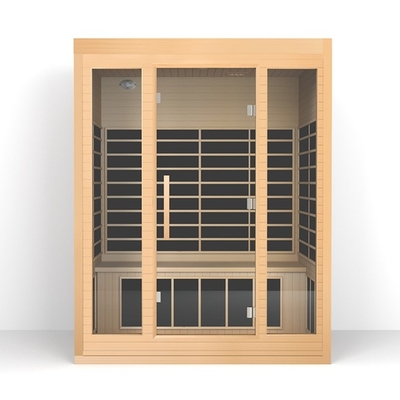ซาวน่า Red Cedar 3 คน ซาวน่าในร่มแบบดั้งเดิมพร้อมไฟ LED กายภาพบำบัด